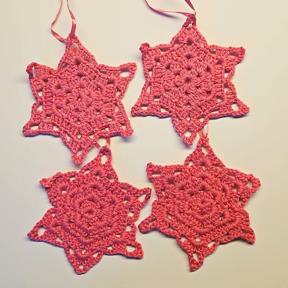 Hand-made Crocheted Stars (Set of 4) - Picture 1 of 3